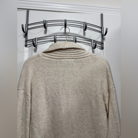 Eddie Bauer Lounge Cardigan Sweater Women’s L Ivory Long Sleeve Cozy Neutral - Picture 5 of 16